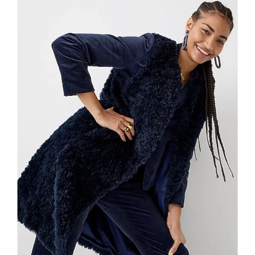 20. J.Crew Long vest in recycled sherpa